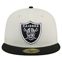 Men's New Era  Cream/Black Las Vegas Raiders Main 59FIFTY Fitted Hat