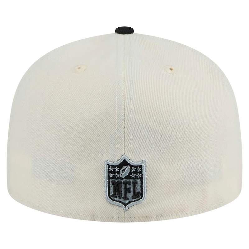 Men's New Era  Cream/Black Las Vegas Raiders Main 59FIFTY Fitted Hat
