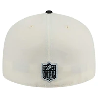Men's New Era  Cream/Black Las Vegas Raiders Main 59FIFTY Fitted Hat
