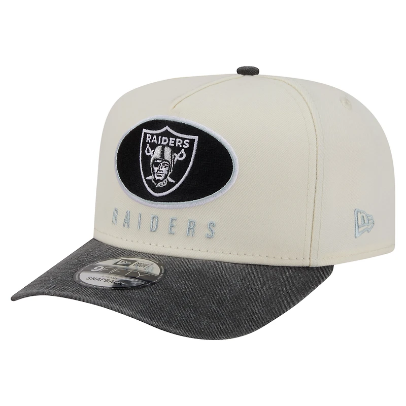 Casquette snapback New Era 9FIFTY crème/noire Las Vegas Raiders pour homme