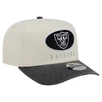 Men's New Era  Cream/Black Las Vegas Raiders Washed A-Frame 9FIFTY Snapback Hat