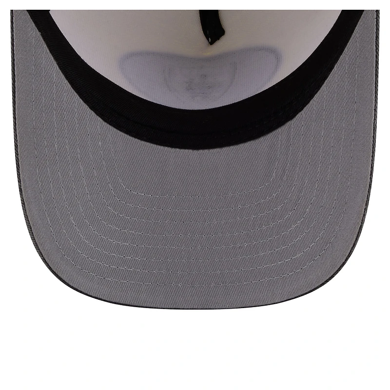 Men's New Era Cream/Black Las Vegas Raiders Washed A-Frame 9FIFTY Snapback Hat