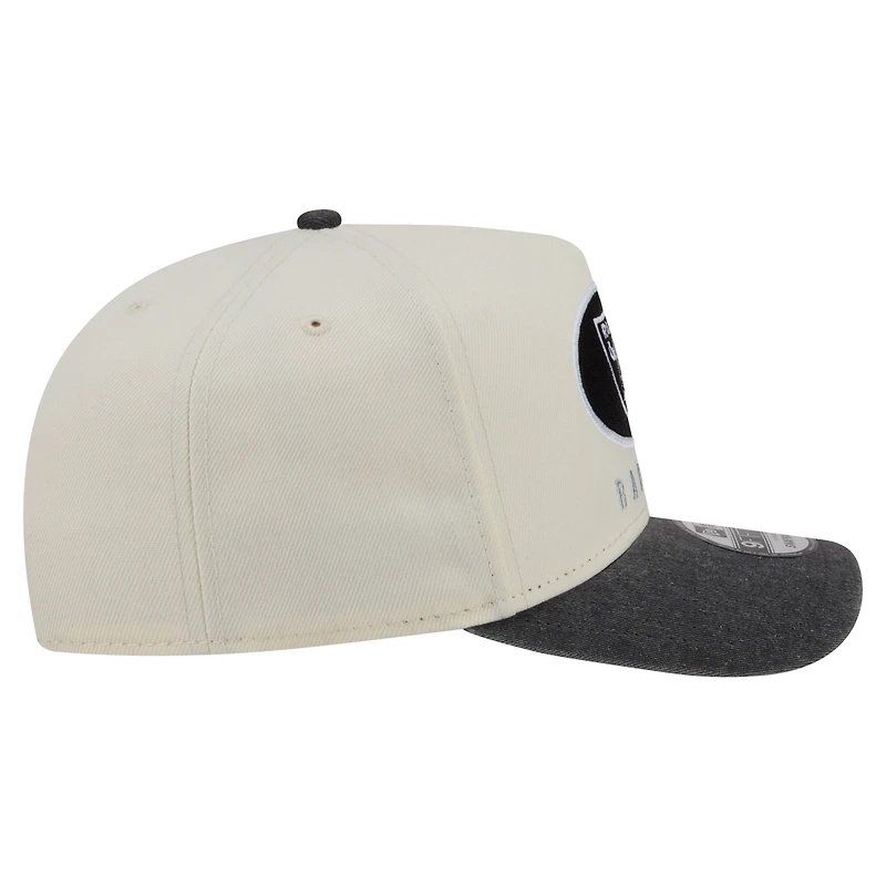 Casquette snapback New Era 9FIFTY crème/noire Las Vegas Raiders pour homme