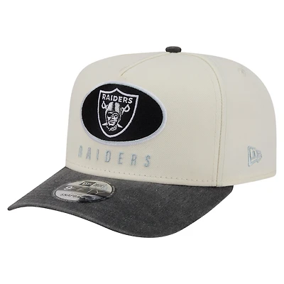 Men's New Era  Cream/Black Las Vegas Raiders Washed A-Frame 9FIFTY Snapback Hat