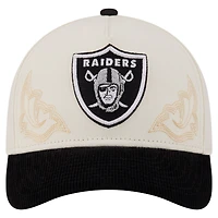 Men's New Era  Cream/Black Las Vegas Raiders Western 9FORTY A-Frame Adjustable Hat
