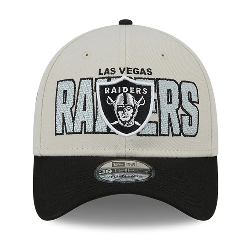 Men's New Era  Cream Las Vegas Raiders 2023 NFL Draft 39THIRTY Flex Hat