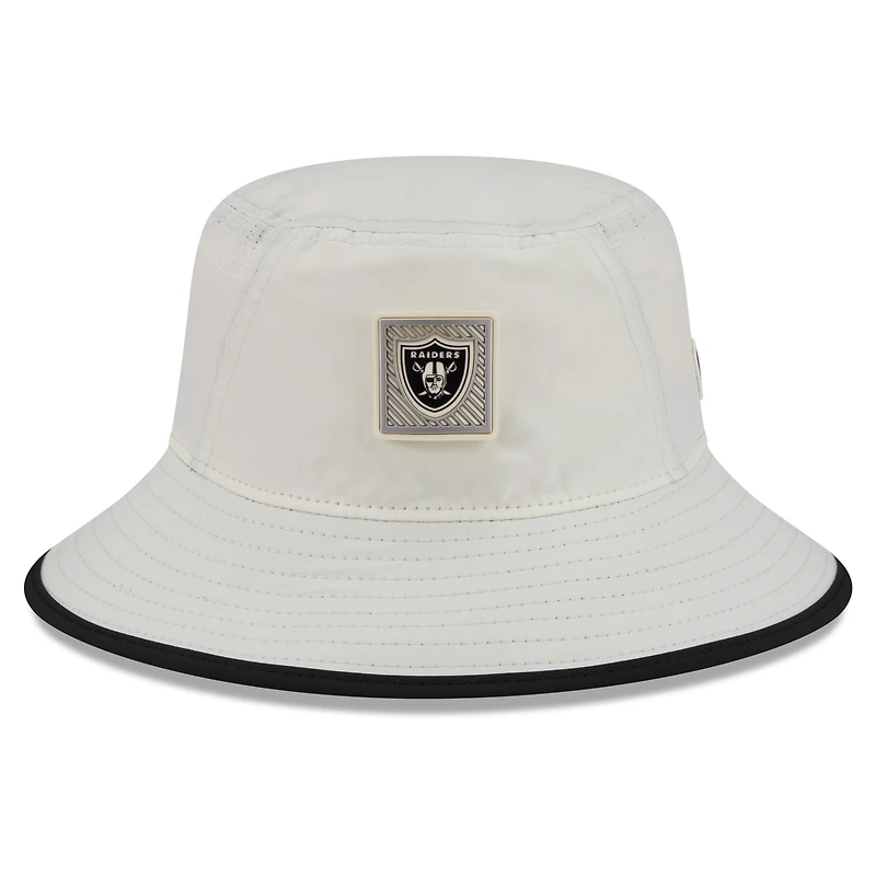 Men's New Era  Cream Las Vegas Raiders 2026 NFL Training Camp Sport Bucket Hat
