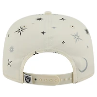 Casquette snapback Celestial Golfer New Era crème pour homme des Las Vegas Raiders