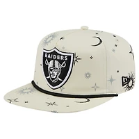 Casquette snapback Celestial Golfer New Era crème pour homme des Las Vegas Raiders