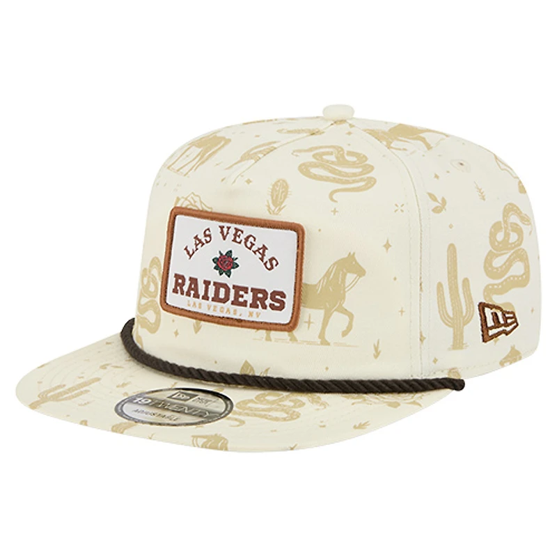 Casquette ajustable New Era crème Las Vegas Raiders Desert Rose 19TWENTY pour homme