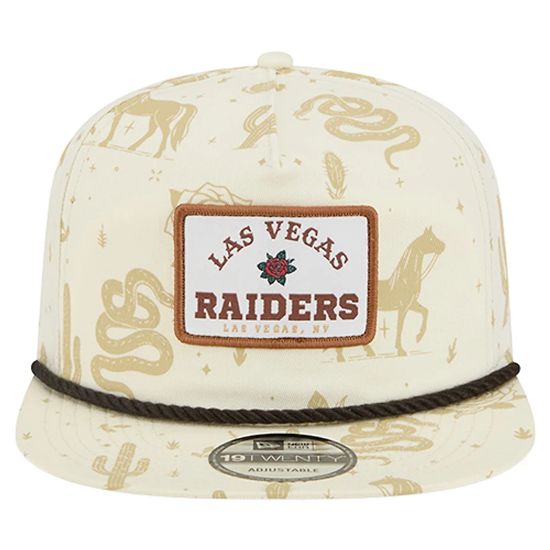 Casquette ajustable New Era crème Las Vegas Raiders Desert Rose 19TWENTY pour homme