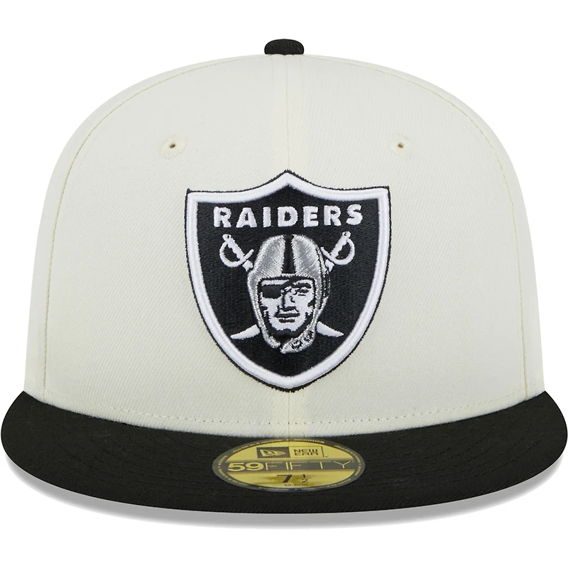 Casquette ajustée 59FIFTY Retro Las Vegas Raiders crème New Era pour homme