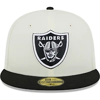 Casquette ajustée 59FIFTY Retro Las Vegas Raiders crème New Era pour homme