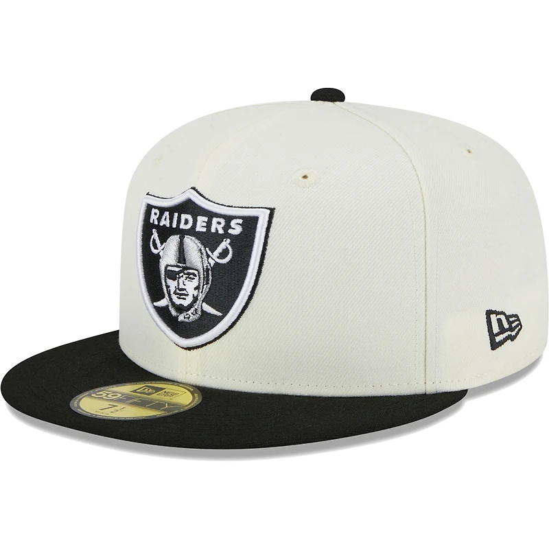 Casquette ajustée 59FIFTY Retro Las Vegas Raiders crème New Era pour homme