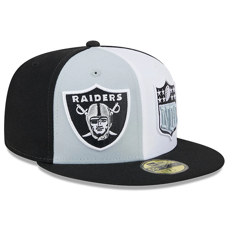 Men's New Era Gray/Black Las Vegas Raiders 2023 Sideline 59FIFTY Fitted Hat