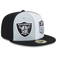 Men's New Era  Gray/Black Las Vegas Raiders 2023 Sideline 59FIFTY Fitted Hat