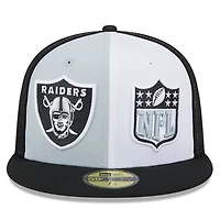 Casquette ajustée 59FIFTY Sideline des Las Vegas Raiders 2023 New Era pour homme, gris/noir
