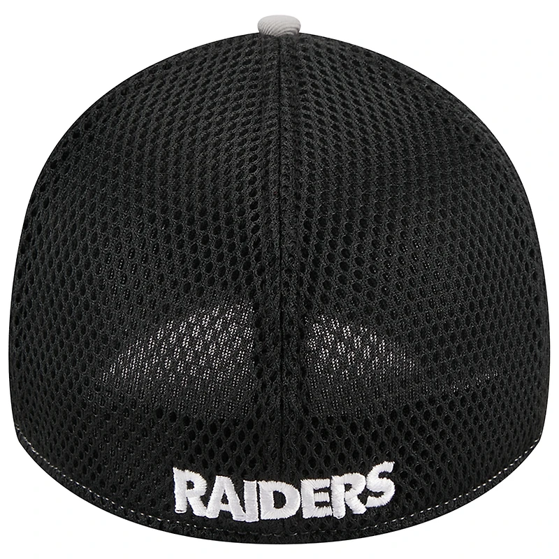Casquette flexible 39THIRTY Pipe des Las Vegas Raiders New Era pour hommes, gris/noir
