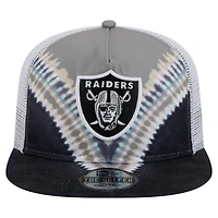 Casquette de golf à visière arrière grise/noire New Era pour homme Las Vegas Raiders