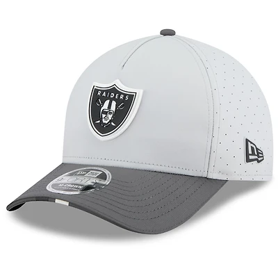 Men's New Era  Gray/Graphite Las Vegas Raiders 2025 NFL Training Camp A-Frame 9FORTY Adjustable Hat