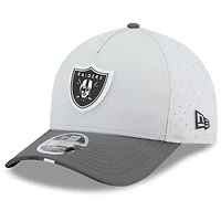 Men's New Era  Gray/Graphite Las Vegas Raiders 2025 NFL Training Camp A-Frame 9FORTY Adjustable Hat