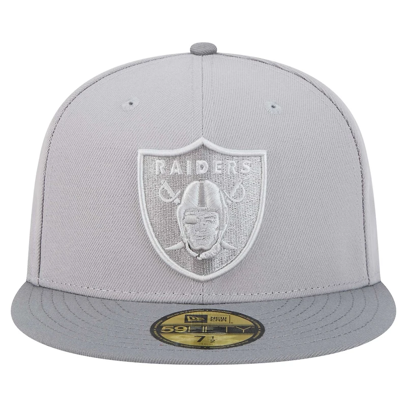 Men's New Era Gray/Graphite Las Vegas Raiders Iron Cloud 59FIFTY Fitted Hat