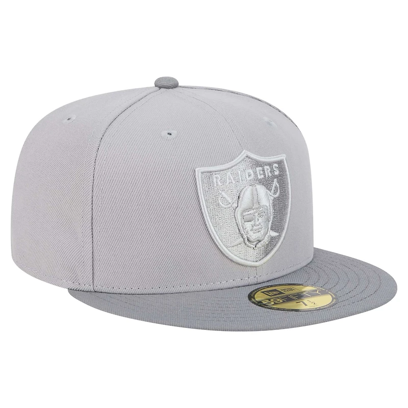 Men's New Era Gray/Graphite Las Vegas Raiders Iron Cloud 59FIFTY Fitted Hat