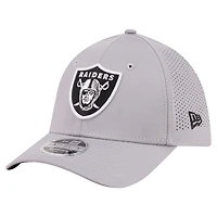 Men's New Era Gray Las Vegas Raiders 39THIRTY M-Crown Flex Fit Hat