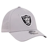 Casquette New Era grise Las Vegas Raiders 39THIRTY M-Crown Flex Fit pour homme