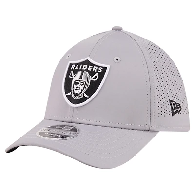 Men's New Era Gray Las Vegas Raiders 39THIRTY M-Crown Flex Fit Hat