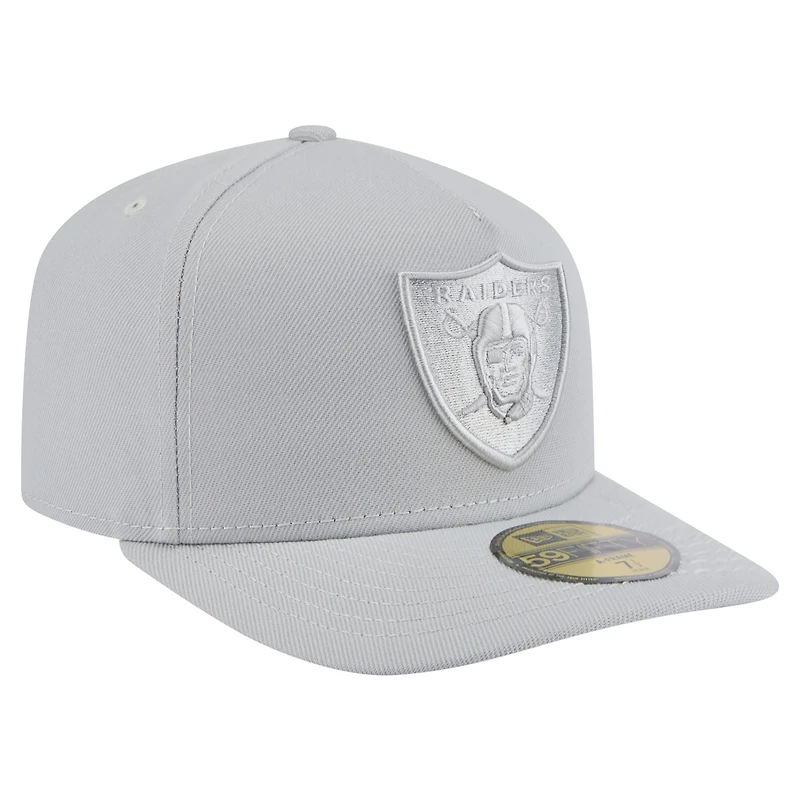 Men's New Era Gray Las Vegas Raiders Color Pack A-Frame 59FIFTY Fitted Hat