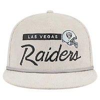Men's New Era Gray Las Vegas Raiders Cord Rope Corduroy 9FIFTY Snapback Hat