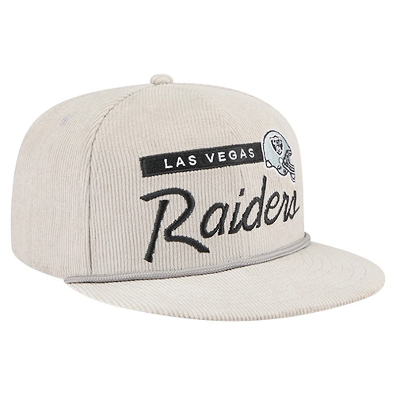 Men's New Era Gray Las Vegas Raiders Cord Rope Corduroy 9FIFTY Snapback Hat