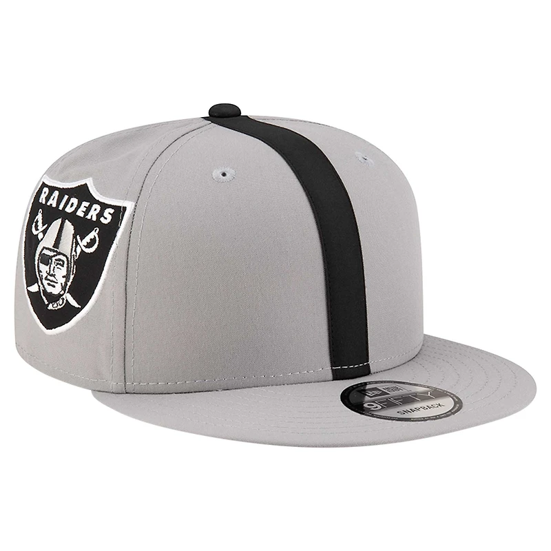 Men's New Era Gray Las Vegas Raiders Helmet 9FIFTY Snapback Hat