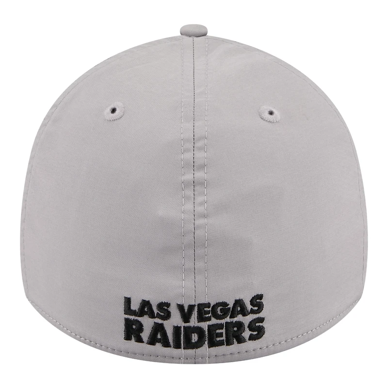 Men's New Era  Gray Las Vegas Raiders Perforated 39THIRTY Flex Hat