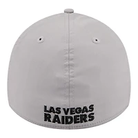 Men's New Era  Gray Las Vegas Raiders Perforated 39THIRTY Flex Hat