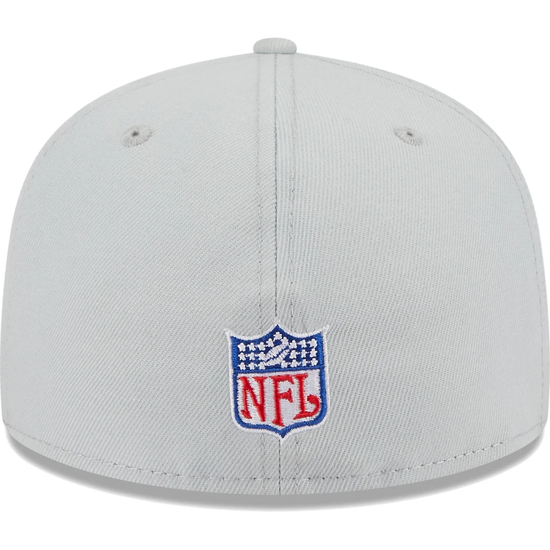 Men's New Era Gray Las Vegas Raiders Throwback Main 59FIFTY Fitted Hat