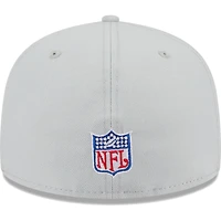 Men's New Era Gray Las Vegas Raiders Throwback Main 59FIFTY Fitted Hat