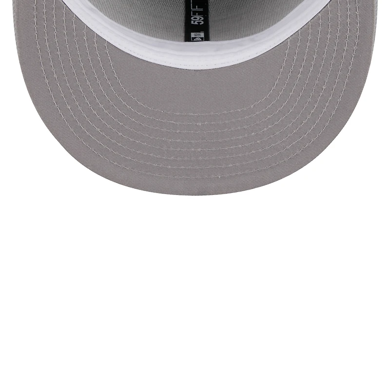 Men's New Era Gray Las Vegas Raiders Throwback Main 59FIFTY Fitted Hat