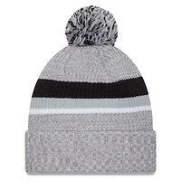 Men's New Era Heather Gray Las Vegas Raiders Cuffed Knit Hat with Pom