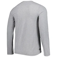 T-shirt à manches longues pour homme Las Vegas Raiders Combine Authentic Red Zone New Era gris chiné
