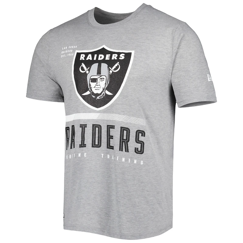 T-shirt New Era Heathered Grey Las Vegas Raiders Combine Authentic Red Zone pour homme