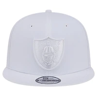 Men's New Era Las Vegas Raiders Main White on White 9FIFTY Snapback Hat
