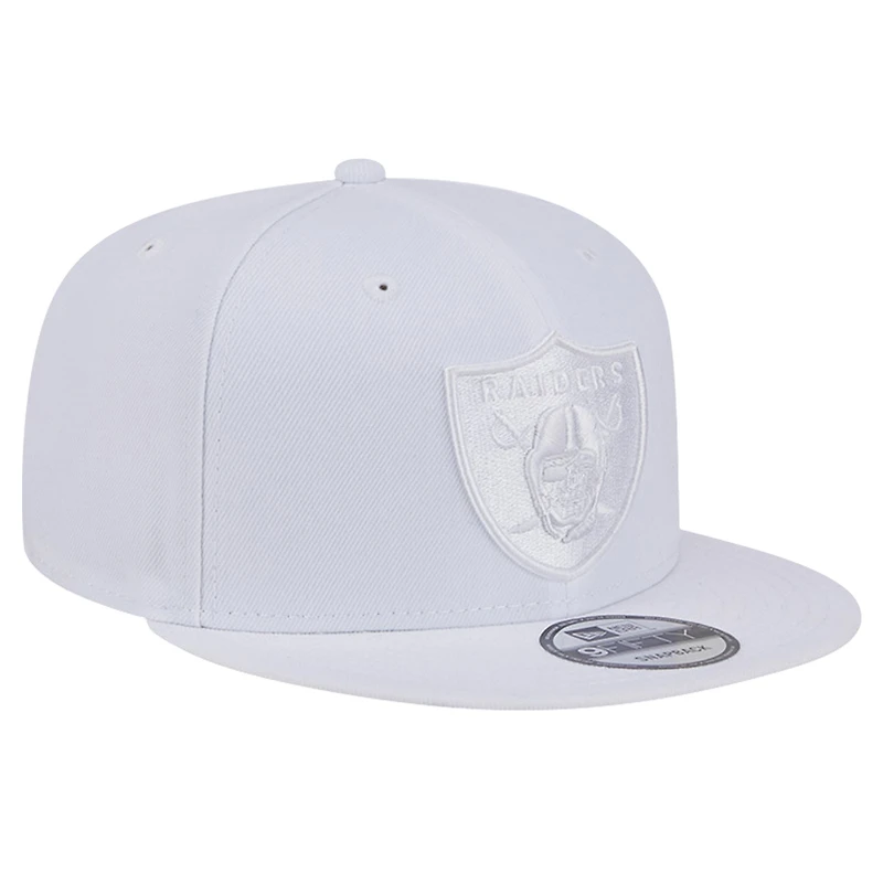 Casquette Snapback 9FIFTY New Era Las Vegas Raiders Main blanc sur blanc pour homme