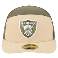 Men's New Era Light Beige/Olive Las Vegas Raiders Two-Tone Color Pack Split Panel 59FIFTY Fitted Hat