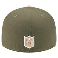 Men's New Era Light Beige/Olive Las Vegas Raiders Two-Tone Color Pack Split Panel 59FIFTY Fitted Hat