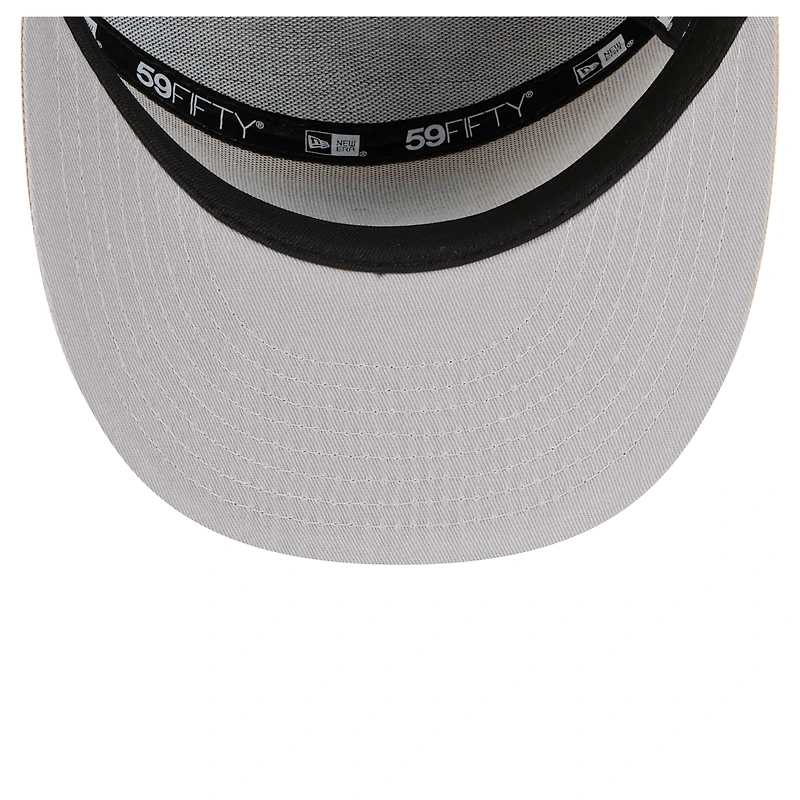 Men's New Era Light Beige/Olive Las Vegas Raiders Two-Tone Color Pack Split Panel 59FIFTY Fitted Hat