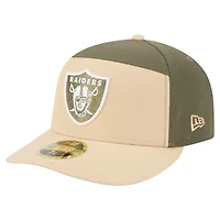 Men's New Era Light Beige/Olive Las Vegas Raiders Two-Tone Color Pack Split Panel 59FIFTY Fitted Hat