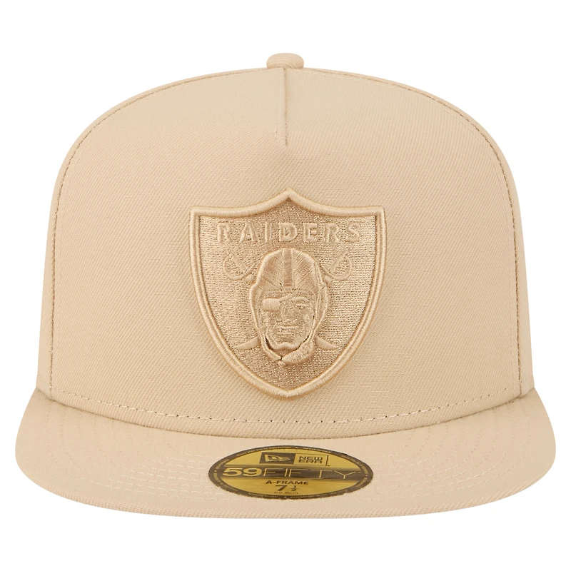 Casquette ajustée 59FIFTY beige clair New Era pour homme, coloris A-Frame, Las Vegas Raiders
