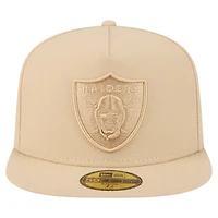 Casquette ajustée 59FIFTY beige clair New Era pour homme, coloris A-Frame, Las Vegas Raiders
